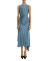 Victoria Beckham Sleeveless Twist Midi Dress In Gray