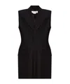 Victoria Beckham Strong-shoulder Sleeveless Tailored Mini Dress In Black