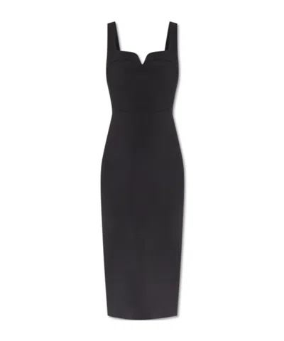 VICTORIA BECKHAM VICTORIA BECKHAM SWEETHEART NECK SLEEVELESS MIDI DRESS