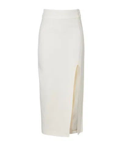 Victoria Beckham Slit Skirt In Neutral