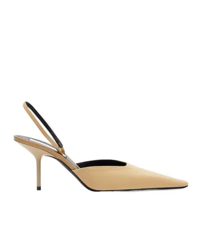 Victoria Beckham Sloan Canvas Slingback High-heel Sandals In Nude