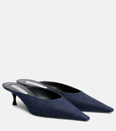 Victoria Beckham Sloan Denim Mules In Blue
