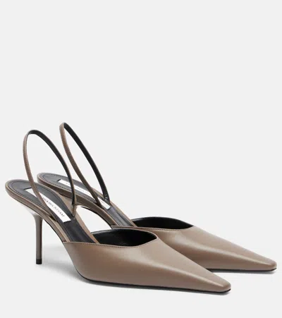 Victoria Beckham Sloan Leather Slingback Pumps In Brown