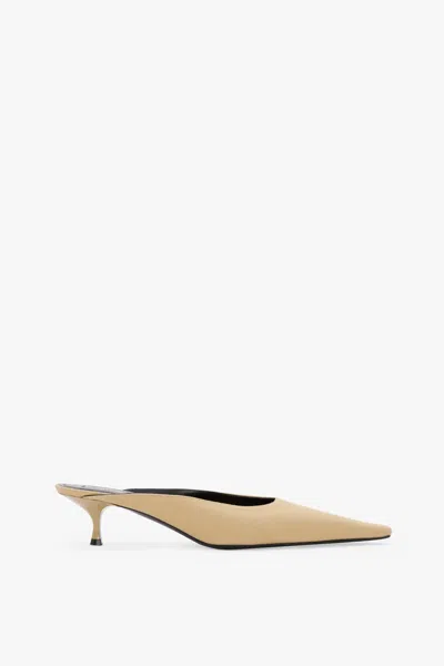 Victoria Beckham Sloan Mule 45 In Sand Cotton In Brown