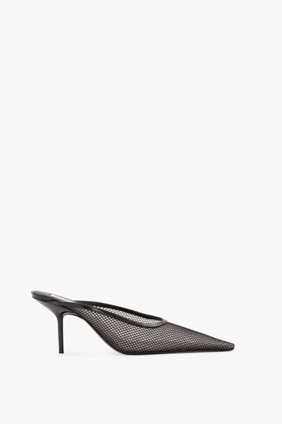 Victoria Beckham Sloane Stiletto Mule 75 In Black Mesh In Gray