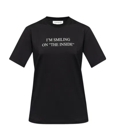 VICTORIA BECKHAM VICTORIA BECKHAM SLOGAN PRINTED CREWNECK T-SHIRT