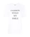 Victoria Beckham White T-shirt With Slogan Lettering On The Front In Cotton Woman In White