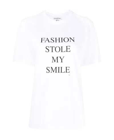 VICTORIA BECKHAM 'FASHION STOLE MY SMILE' PRINTED T-SHIRT