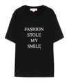 Victoria Beckham Slogan Printed Organic Cotton T-shirt In Black