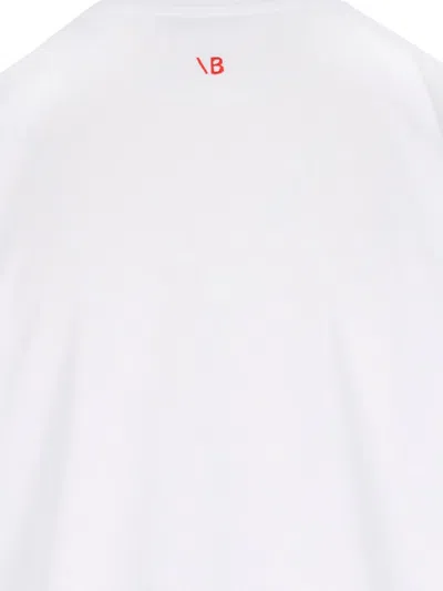 Victoria Beckham Slogan Print T-shirt In Bianco