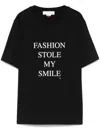 Victoria Beckham Slogan Printed Organic Cotton T-shirt In Black