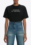 Victoria Beckham Printed Cotton Jersey T-shirt In Black