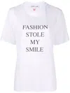 Victoria Beckham White T-shirt With Slogan Lettering On The Front In Cotton Woman In White