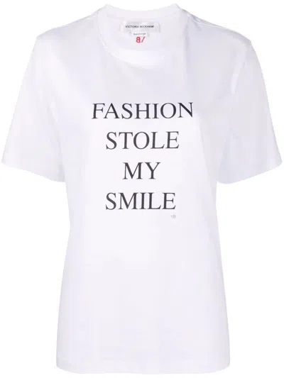 VICTORIA BECKHAM SLOGAN-PRINT T-SHIRT