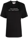 Victoria Beckham Womens Black Text-print Organic-cotton T-shirt In Black
