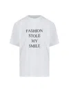 Victoria Beckham White T-shirt With Slogan Lettering On The Front In Cotton Woman In White