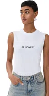 Victoria Beckham Slogan Tank White Be Honest In White Be Honest