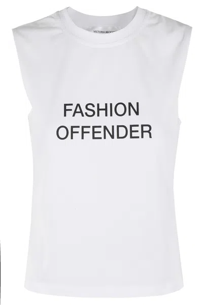 Victoria Beckham Slogan-print Top In White