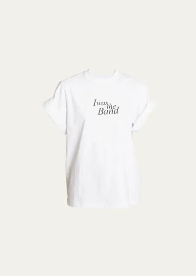 Victoria Beckham Slogan Tee I Was The Band In White