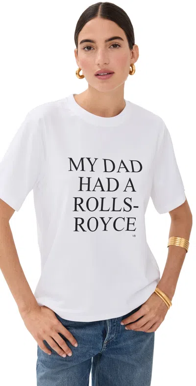 Victoria Beckham Womens White My Dad Had A Rolls-royce Cotton-jersey T-shirt Xl