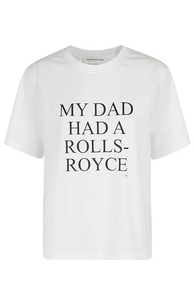 Victoria Beckham Slogan Tee My Dad Had A Rolls Royce In White