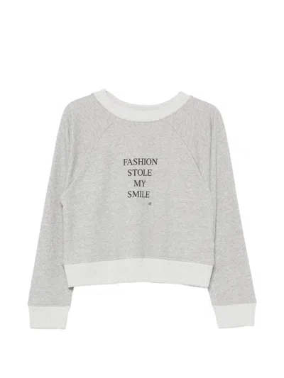 Victoria Beckham Slogan-print Raglan-sleeve Sweatshirt In Black