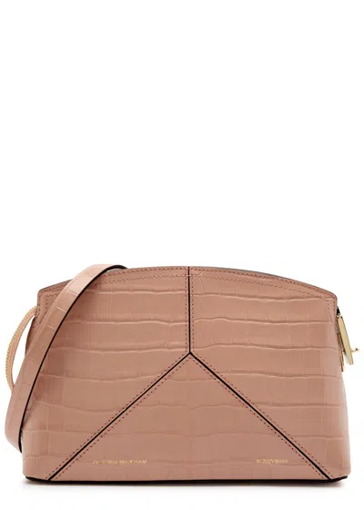 Victoria Beckham Small Classic Crocdile-effect Leather Clutch In Pink