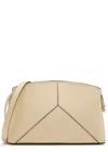 Victoria Beckham Small Classic Grained-leather Clutch In Ivory