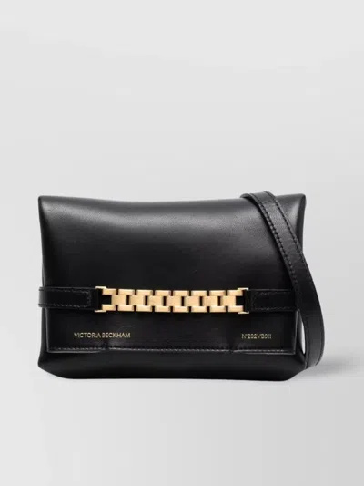 Victoria Beckham Small Leather Chain Pouch Bag In Black