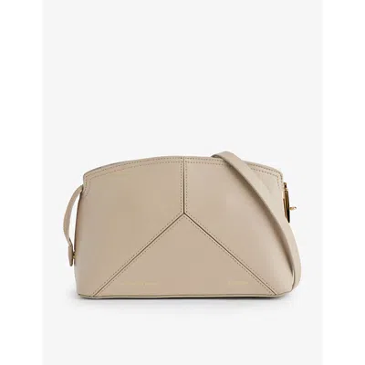 Victoria Beckham Womens Taupe Small Leather Clutch In Brown