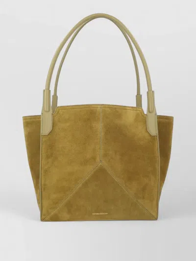 Victoria Beckham Small Suede Tote Bag Structured Shape Dual Handles