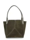 Victoria Beckham Suede Tote Bag Dual Handles In Green