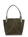 Victoria Beckham Suede Tote Bag Dual Handles In Green
