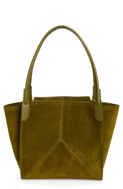 Victoria Beckham Small Victoria Suede Tote In Green