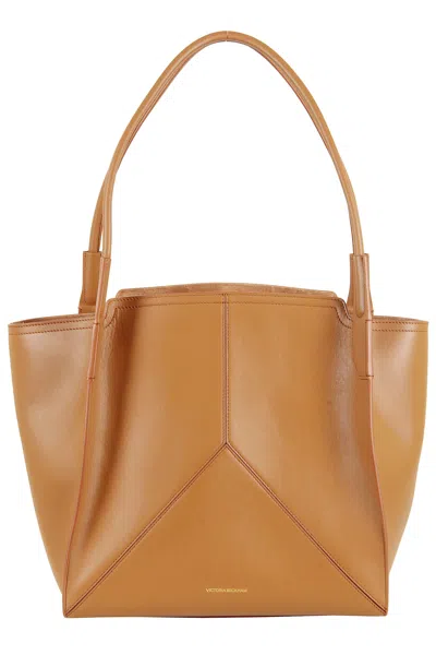 Victoria Beckham Victoria Small Leather Tote In Brown