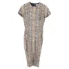 Victoria Beckham Snake Jacquard Midi Dress In Animal Print Cotton In Multi