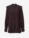 Victoria Beckham Soft Finish Blouse In Structured Shoulder Pads Detail