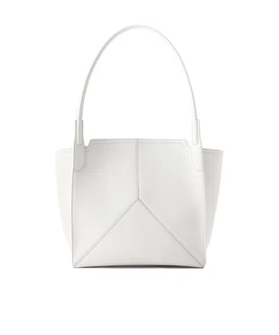 Victoria Beckham The Victoria Soft Mini Metallic Leather Tote In White