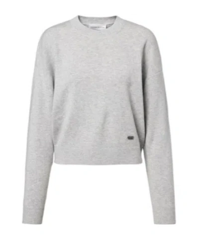 Victoria Beckham Solidcolor Crew Neck Sweatshirt In Gray
