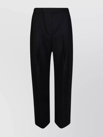 Victoria Beckham Pleat-detailing Wide-leg Trousers In Black