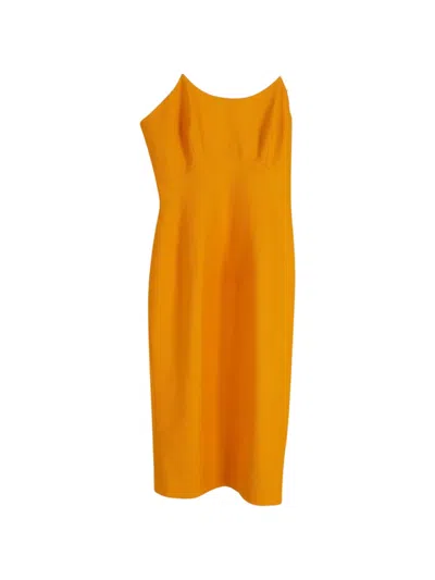 Pre-owned Victoria Beckham Spaghetti-strap Dress In Orange