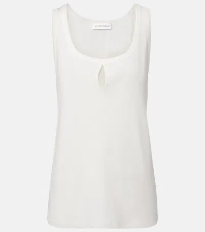Victoria Beckham Split Cotton And Linen Tank Top In White