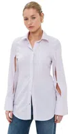 Victoria Beckham Split Sleeve Fitted Shirt Lilac/paprika/white