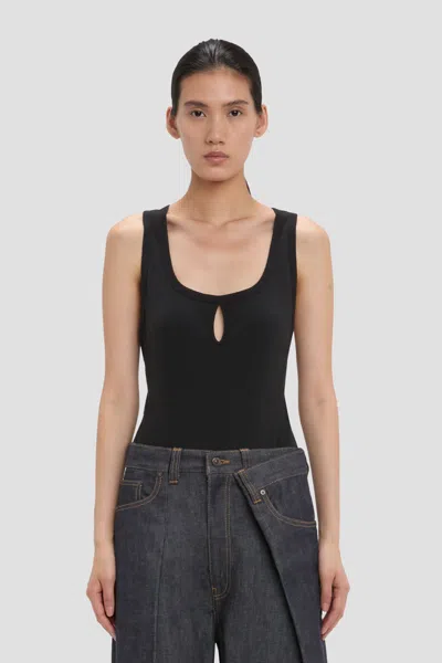 Victoria Beckham Split Tank Top In Black