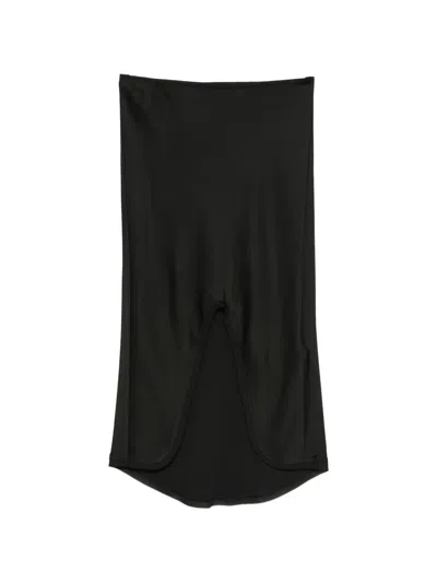Victoria Beckham Split-detail Midi Skirt In Black