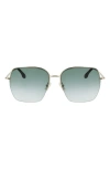 Victoria Beckham Square 61mm Sunglasses In Gold/green Gradient