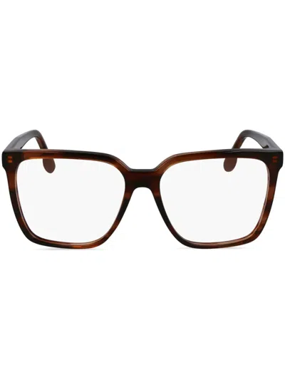 Victoria Beckham Brille Mit Eckigem Gestell In Brown