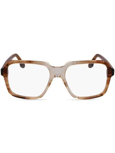 Victoria Beckham Brille Mit Eckigem Gestell In Brown
