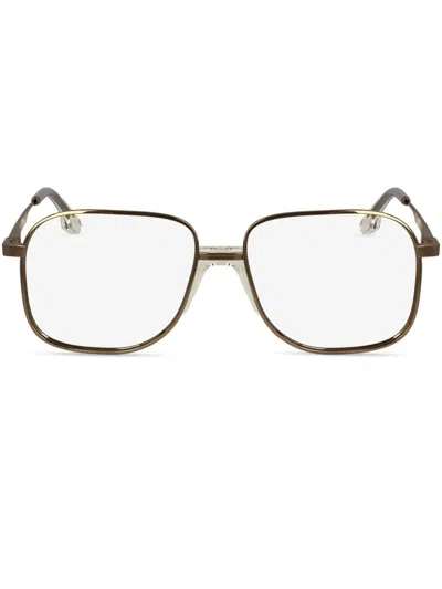 Victoria Beckham Square-frame Glasses In Brown