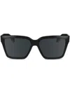 Victoria Beckham 57mm Chain Rectangular Sunglasses In Black